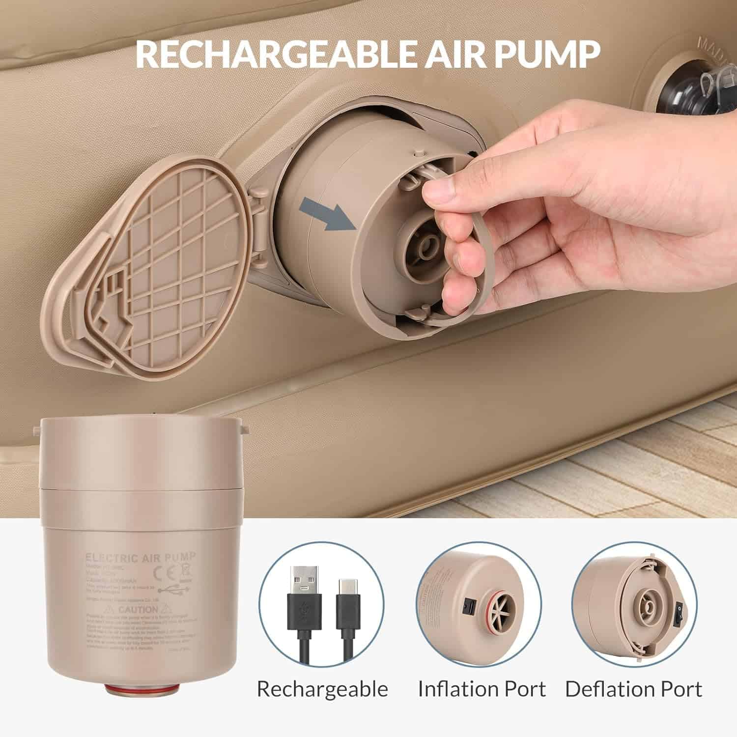 Colchón de Aire Bestrip Twin con Bomba Incorporada, Colchón - Imagen 7