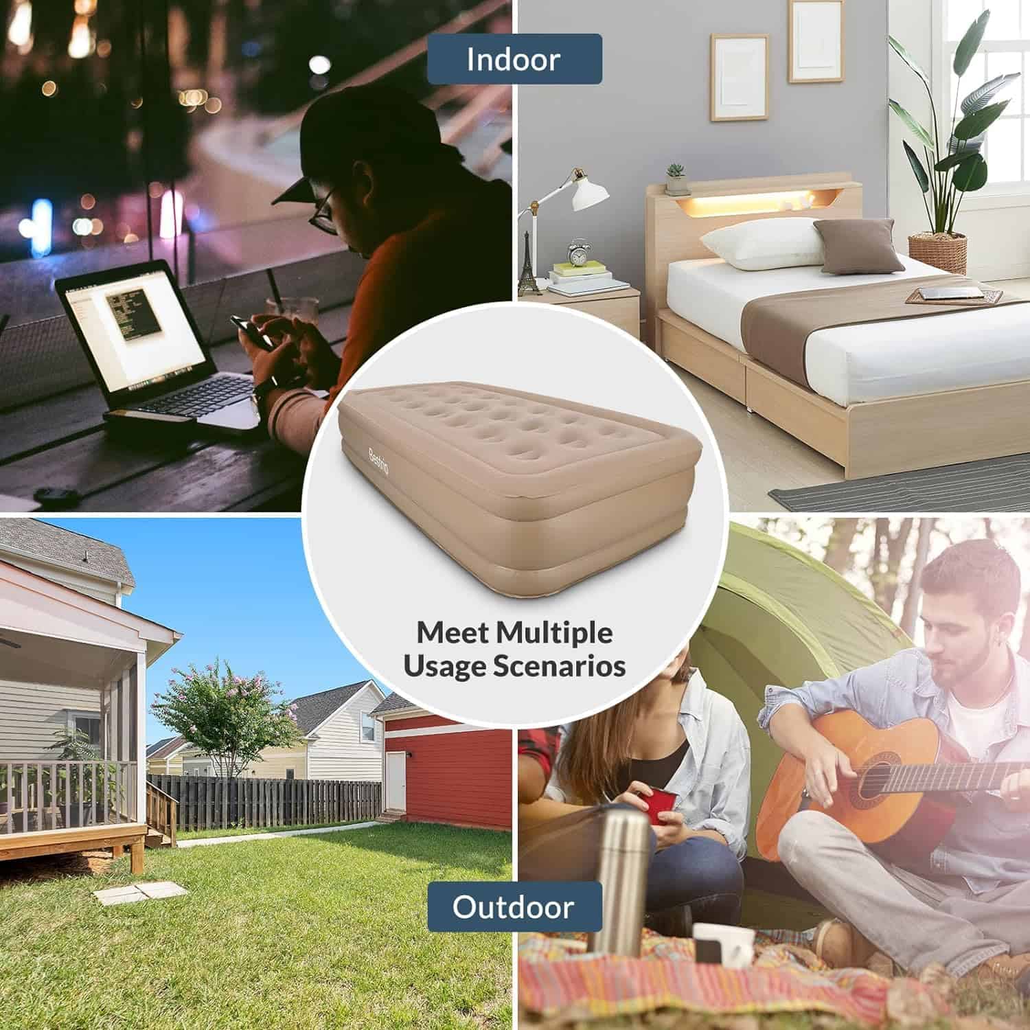 Colchón de Aire Bestrip Twin con Bomba Incorporada, Colchón - Imagen 3