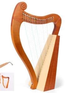 LOMUTY Arpa Lira de 19 Cuerdas con Llave de Afinación,