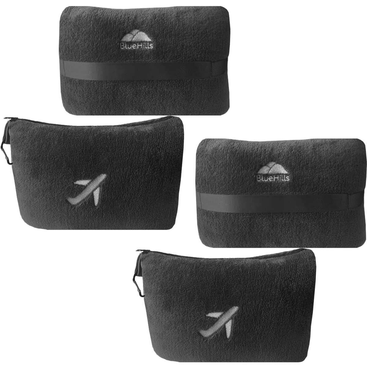 Juego de 2 Mantas de Viaje Mini Premium Suaves de Felpa con