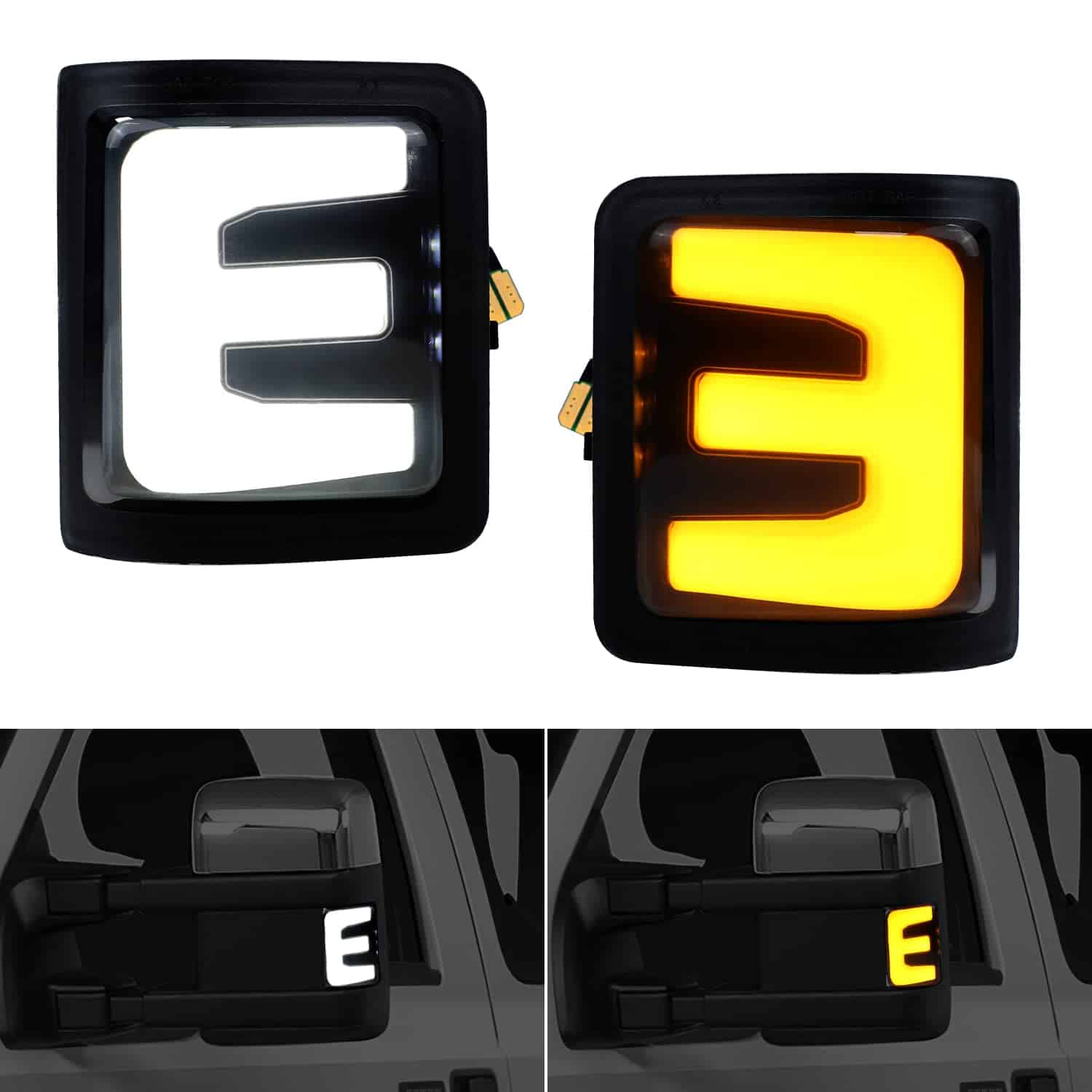 Luces de espejo Jinfili F250 Switchback LED ambar para