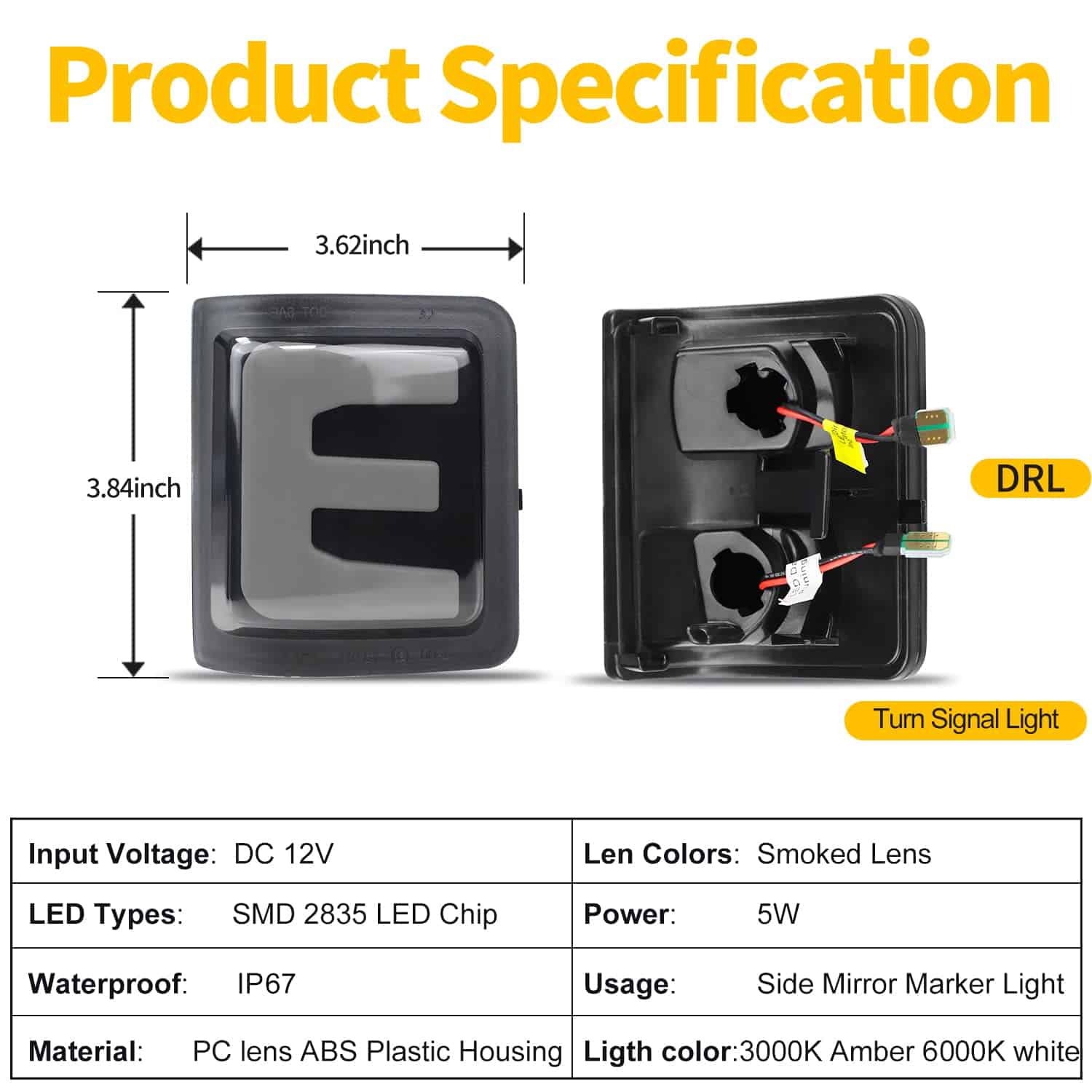 Luces de espejo Jinfili F250 Switchback LED ambar para - Imagen 6
