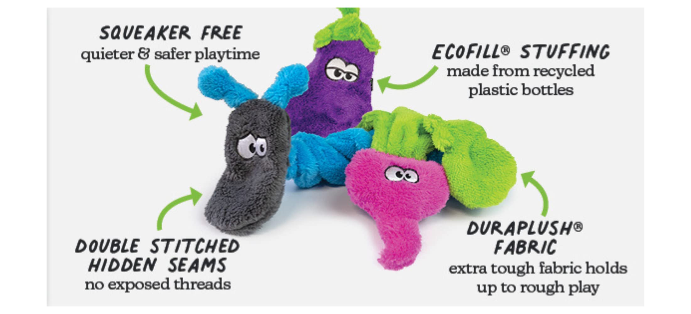 Juguete Duraplush Mediano para Perro Cycle Dog Ivy Plant: - Imagen 3