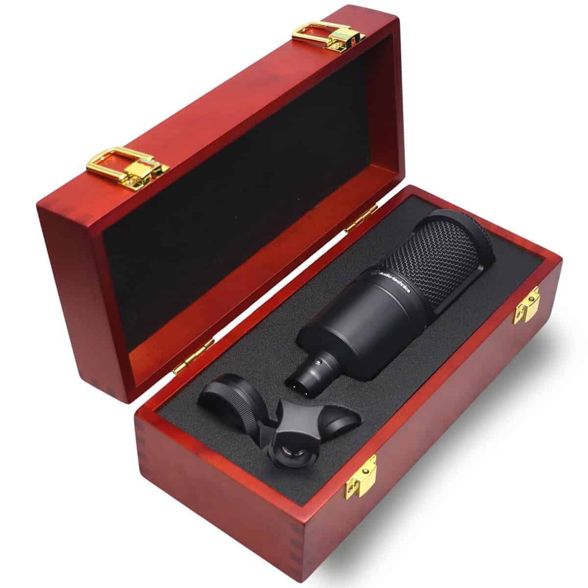 Estuche de Micrófono de Madera Para AT2020 | Estuche