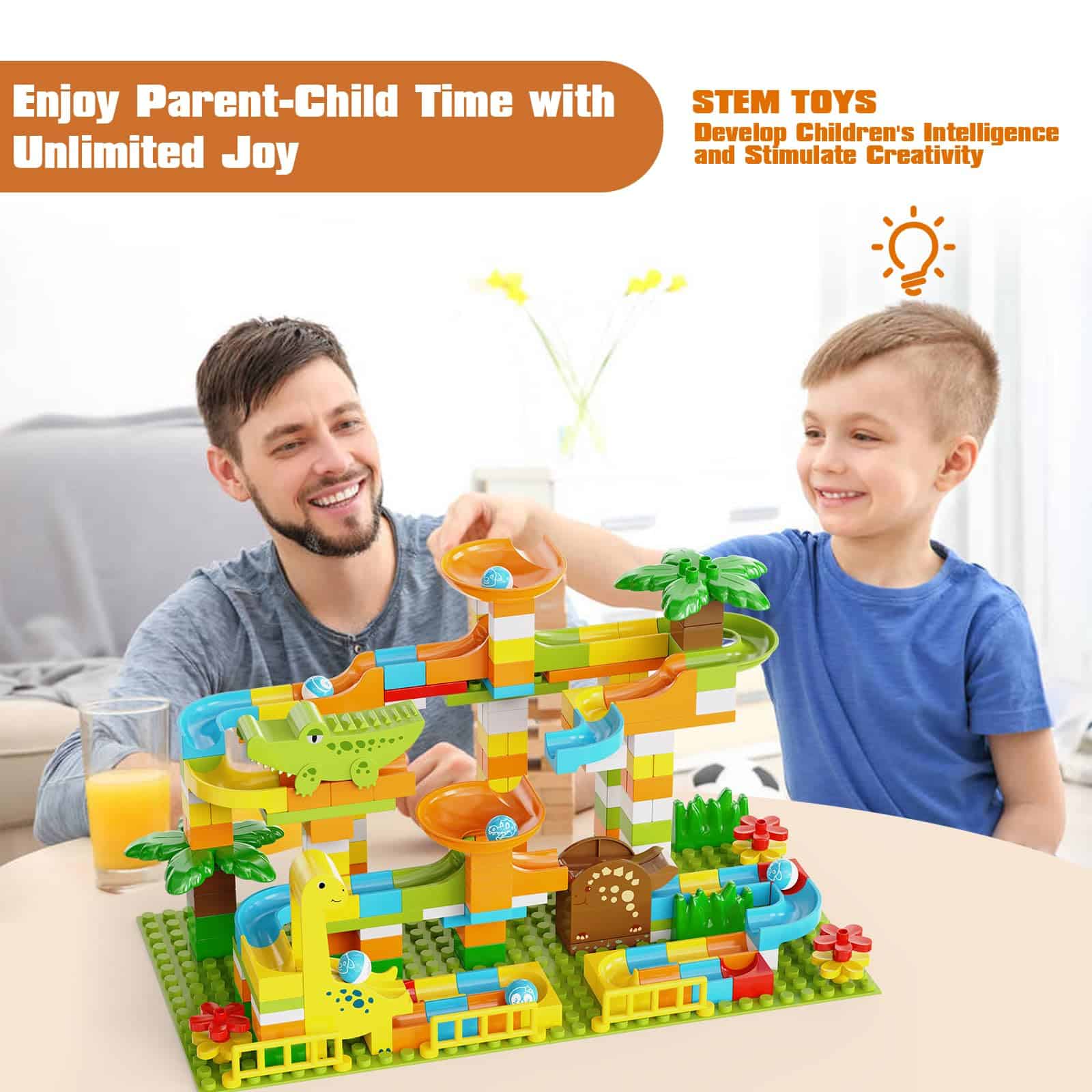 JIXIn Dinosaur Marble Runs para Niños de 4-8 Bloques de - Imagen 7