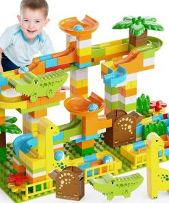 JIXIn Dinosaur Marble Runs para Niños de 4-8 Bloques de