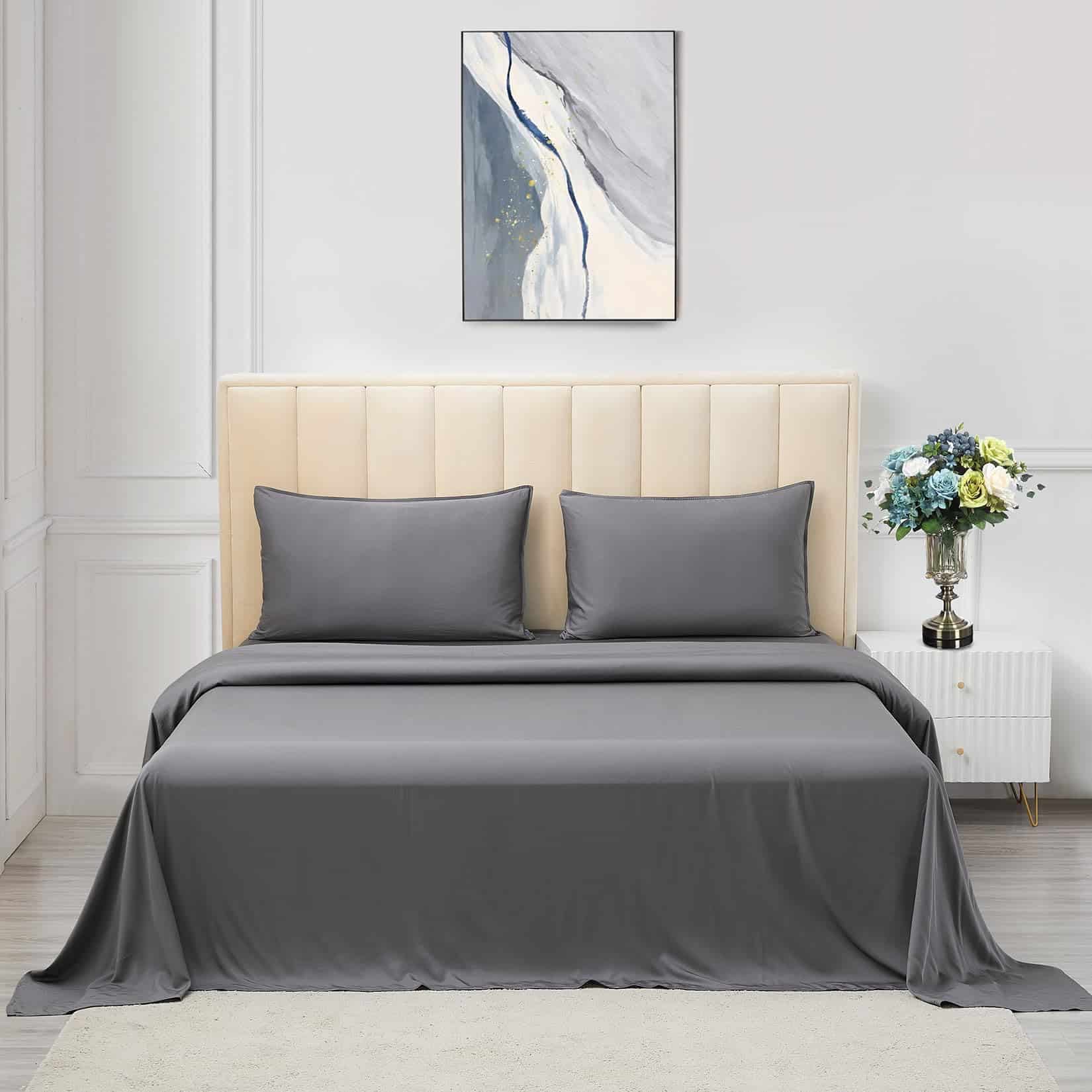 Juego de sábanas de hotel suaves WODFAMY Rayon 16" bolsillo