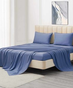 Juego de sábanas King Size WODFAMY de Rayón en color Gris