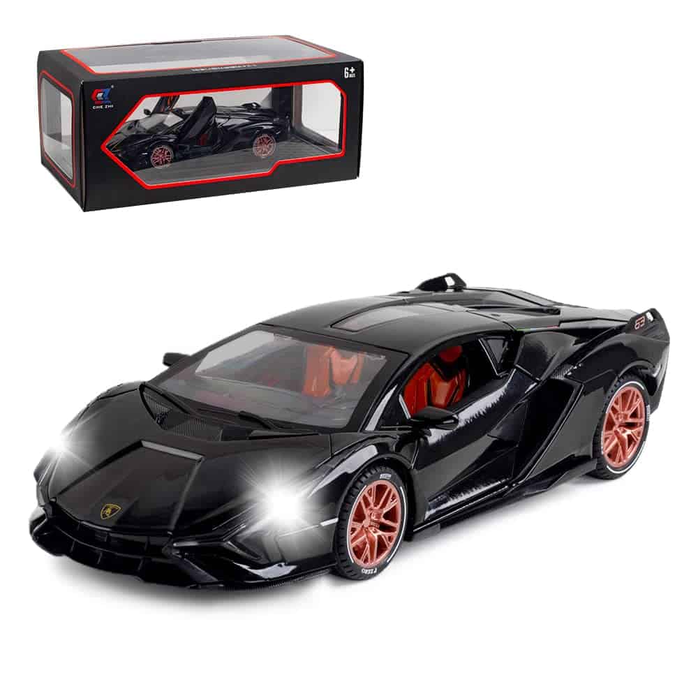 Carro de juguete Diecast 1/24 para niños, Modelo de Coche