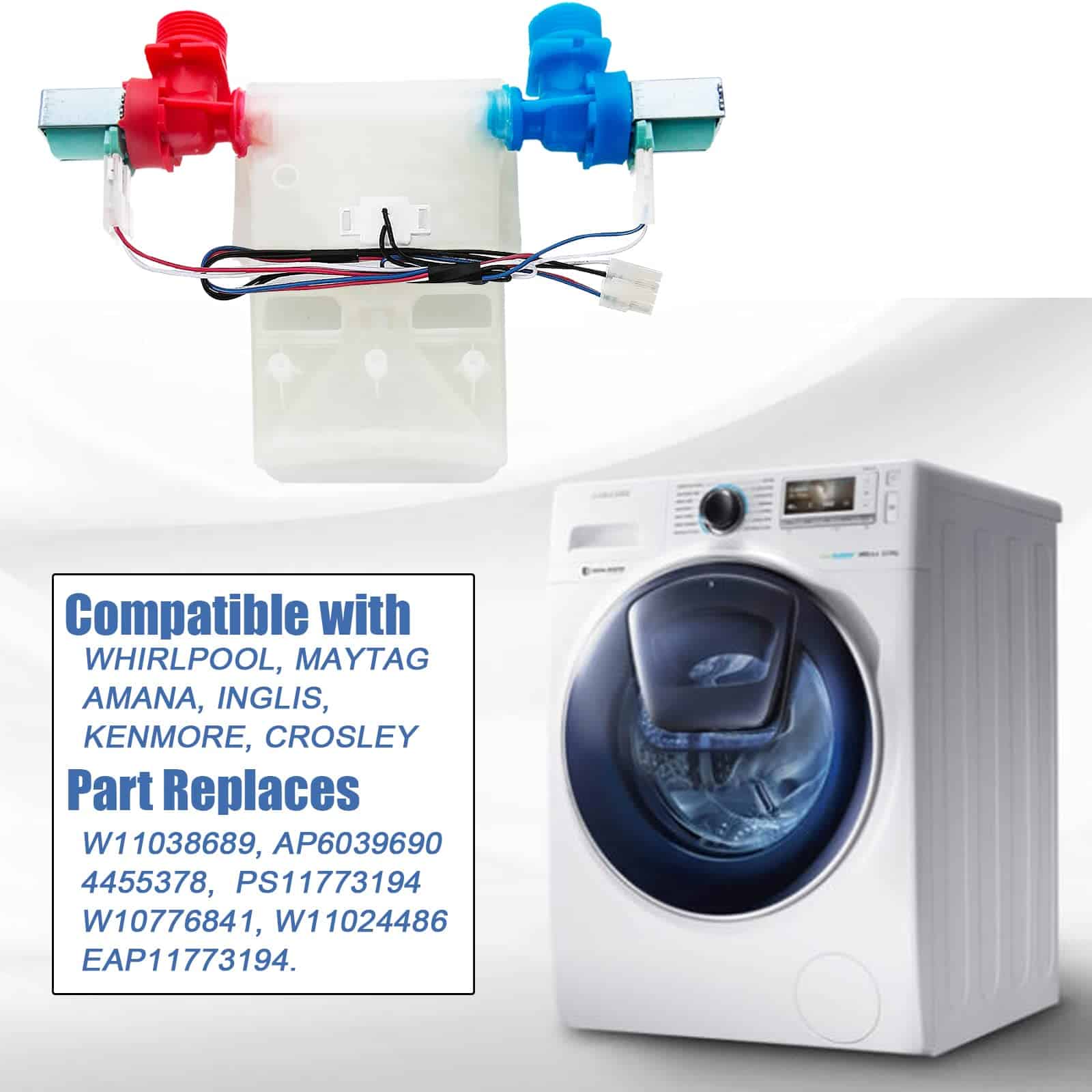 Válvula de entrada de agua para lavadora W10869800 - Imagen 3