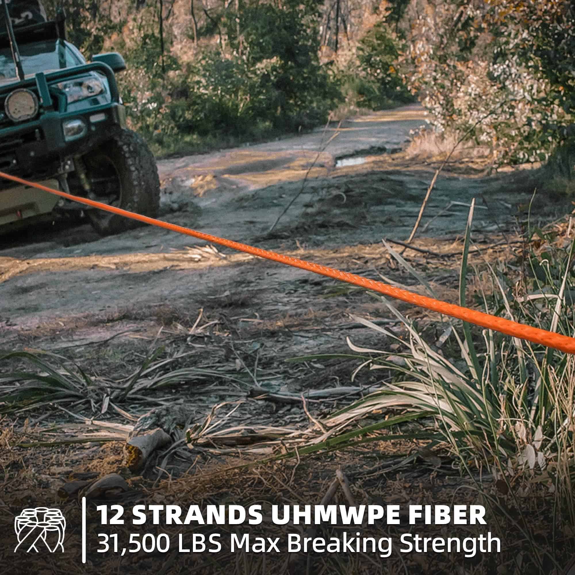 Kit de Cable de Cuerda de Malacate Sintético SAMOUT: 1/2in - Imagen 3