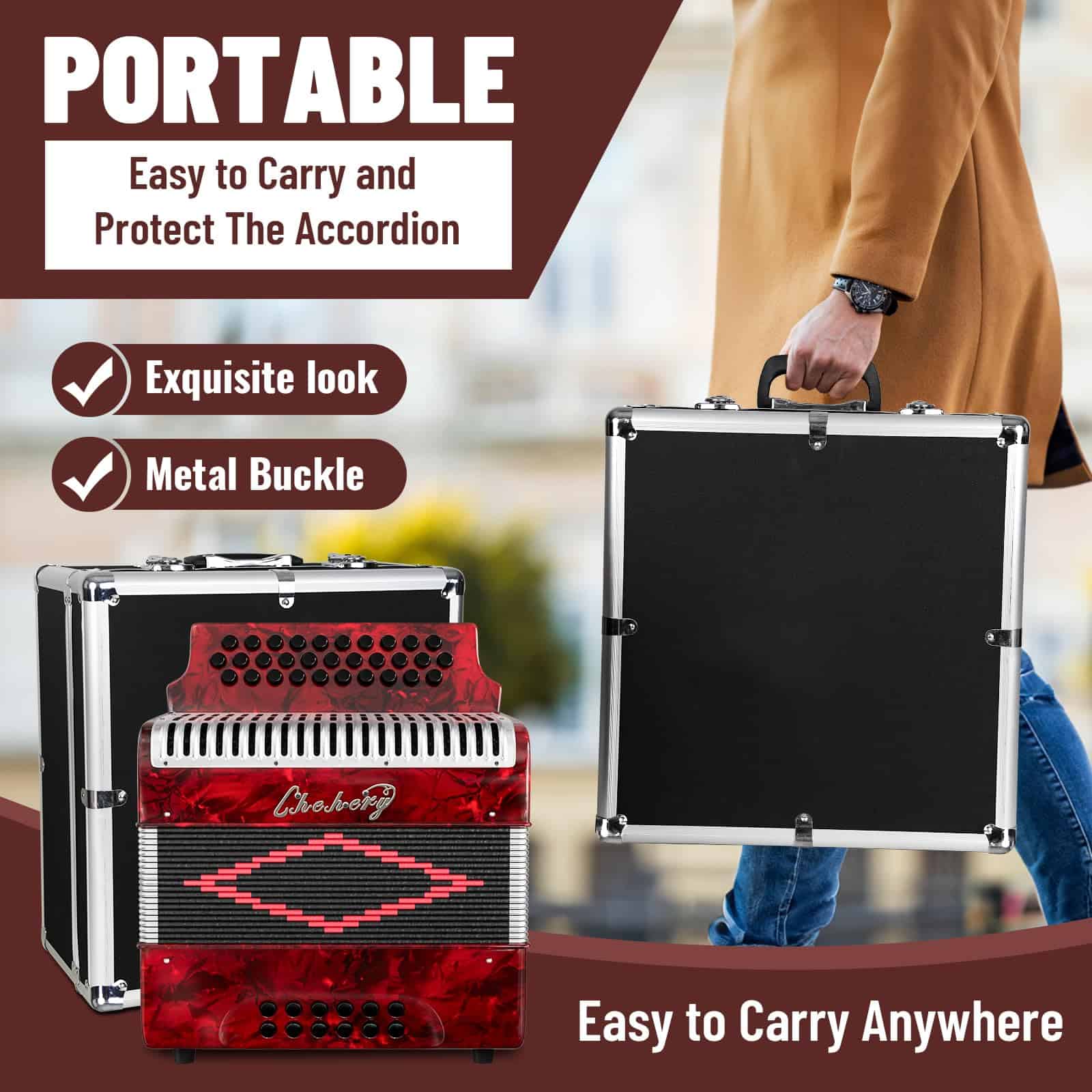 Acordeón - 31 Teclas 12 Bajos Diatónico G/C/F con Diseño - Imagen 6