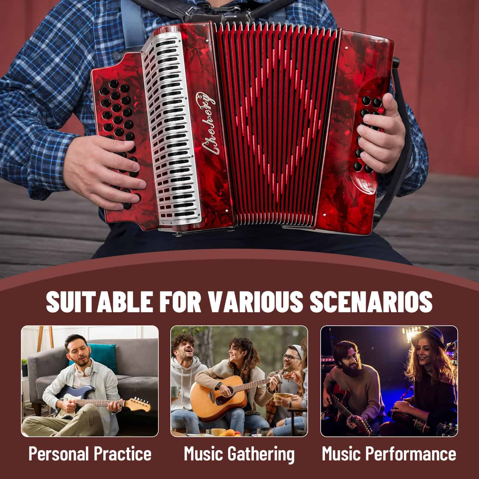 Acordeón - 31 Teclas 12 Bajos Diatónico G/C/F con Diseño - Imagen 8