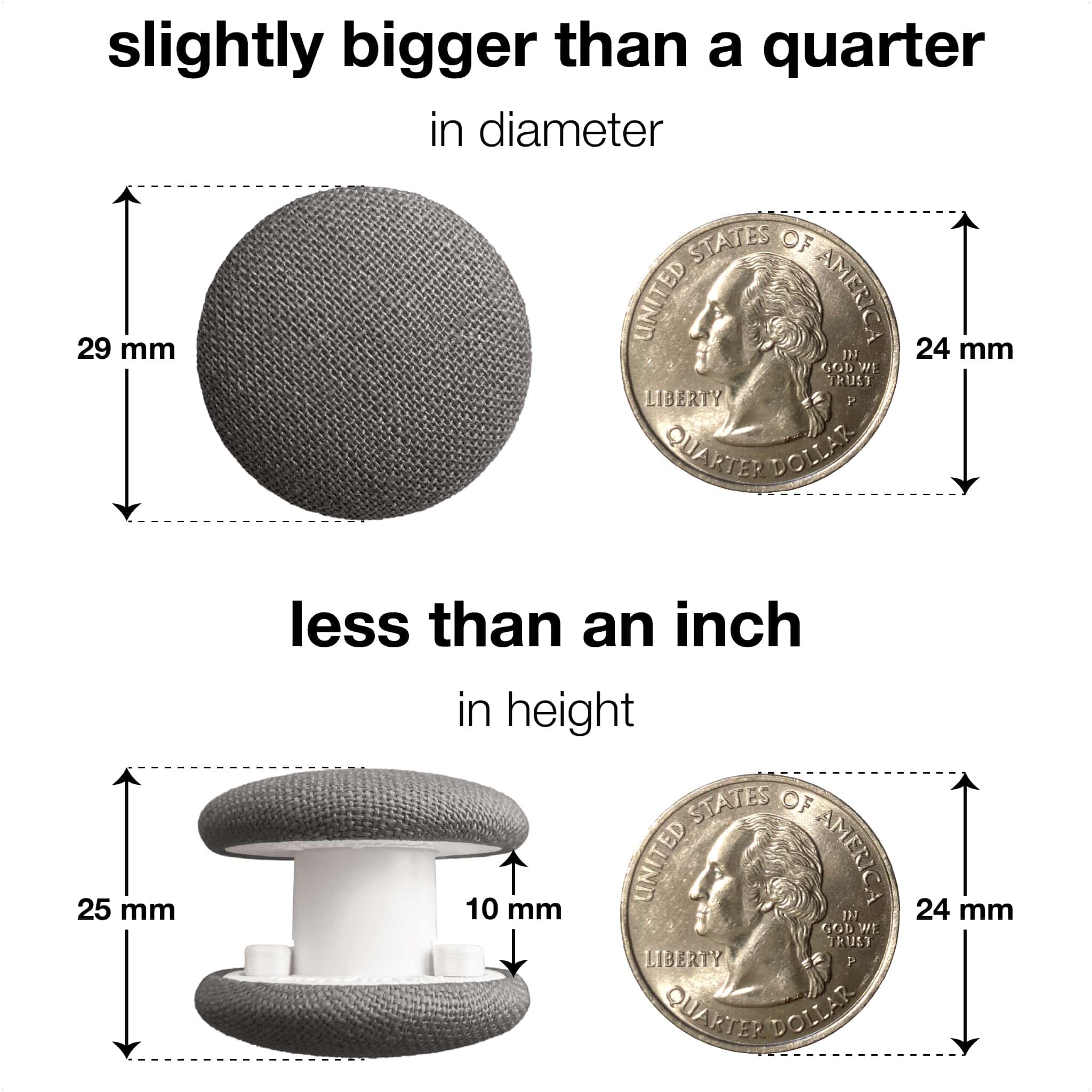 Clips para Edredón Primpins - Lino Clásico - -Gris Oscuro - Imagen 4