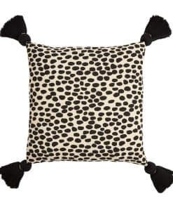 Cojín de Flecos de Tela de Chambray Mud Pie, Cuadrado, 18 x