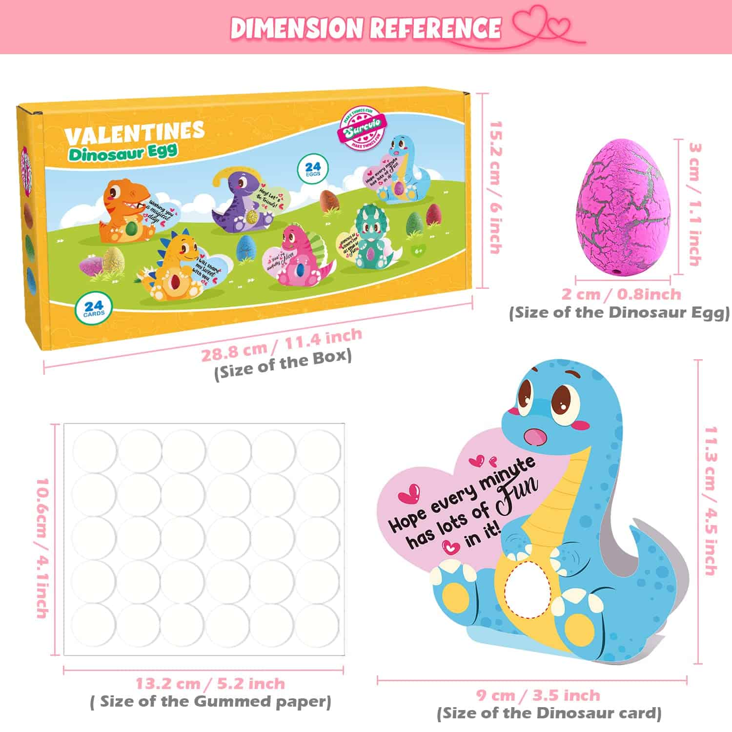 SURCVIO 24 Pack Regalos de San Valentín para Niños, Huevo - Imagen 5