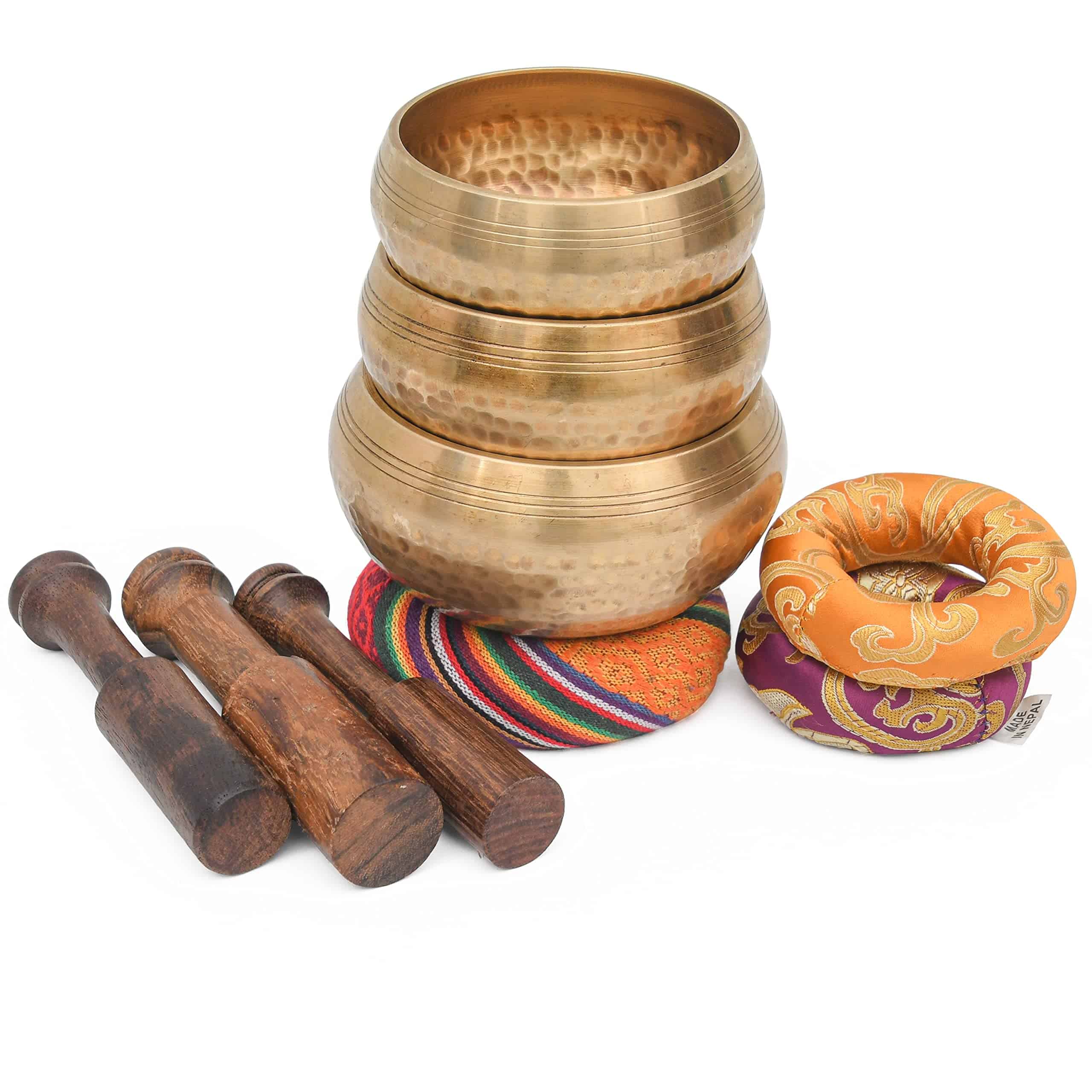 Set de Cuencos Tibetanos - Set de Meditación de 3 Cuencos