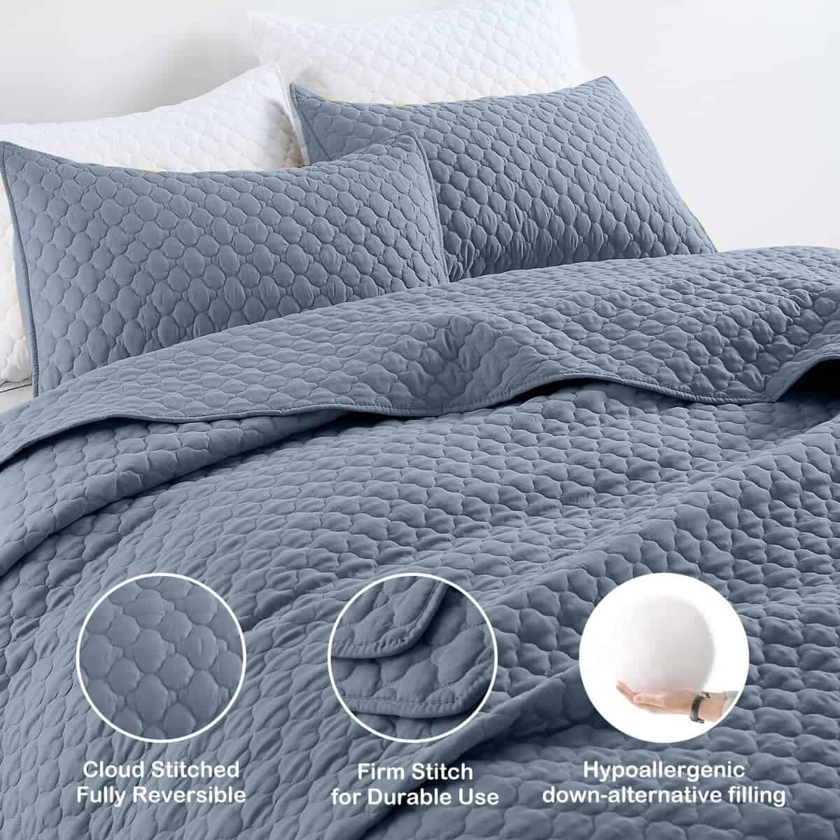 Colcha Twin Size HORIMOTE HOME en Azul Polvoriento, Colcha - Imagen 4