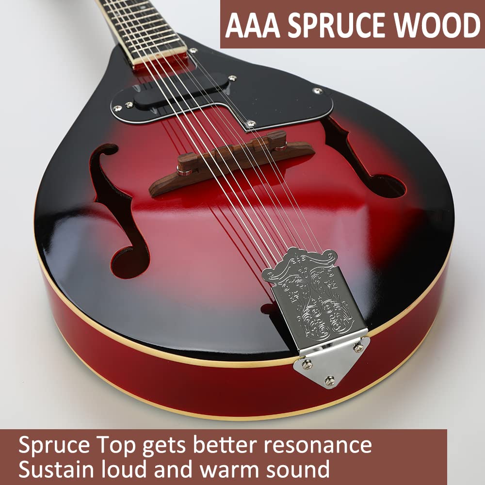 Mandolina Acústica de Estilo A Eavnbaek de 8 Cuerdas con - Imagen 5