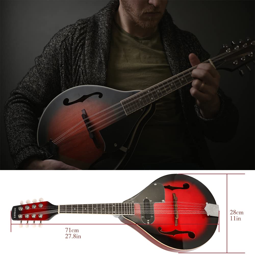 Mandolina Acústica de Estilo A Eavnbaek de 8 Cuerdas con - Imagen 4