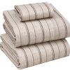 Juego de sábanas gemelas XL 100% algodón -Brown Stripes