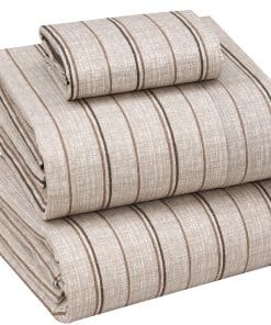 Juego de sábanas gemelas XL 100% algodón -Brown Stripes