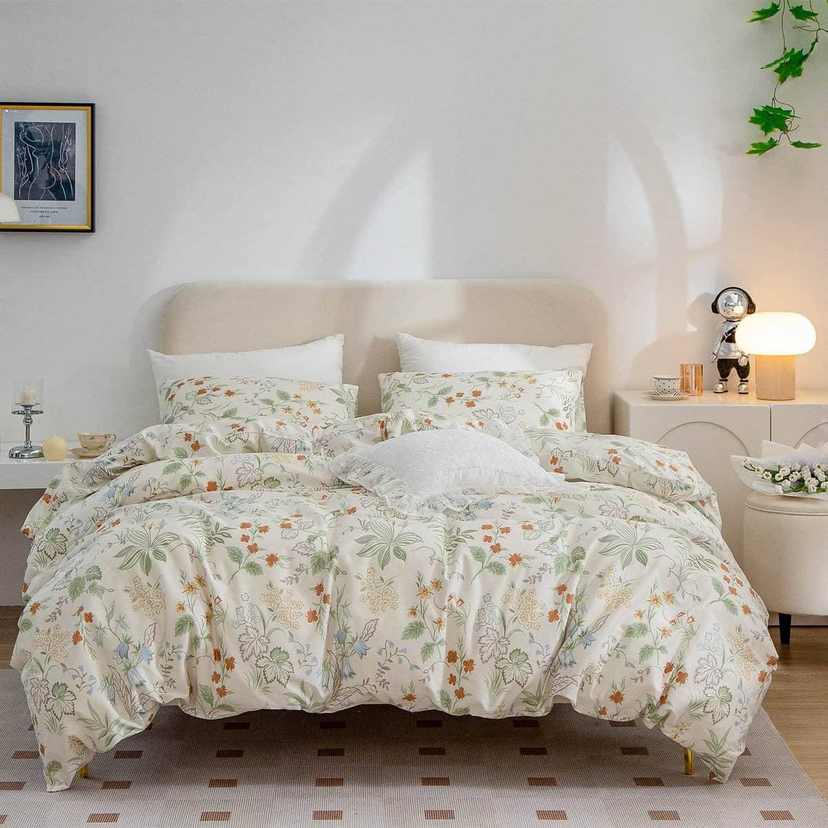 Funda nórdica gemela de flores, juego de ropa de cama