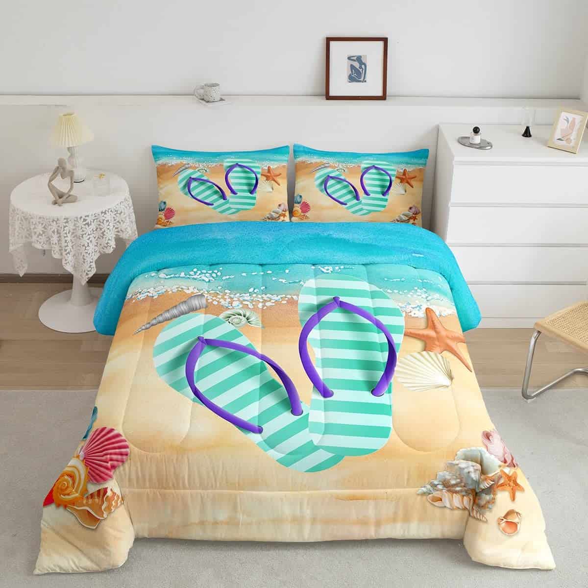 Juego de Edredón Flip Flop Homewish, Juego de Ropa de Cama