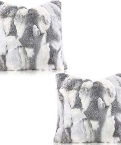 Set de 2 Fundas de Almohada de Piel Natural para Decoración