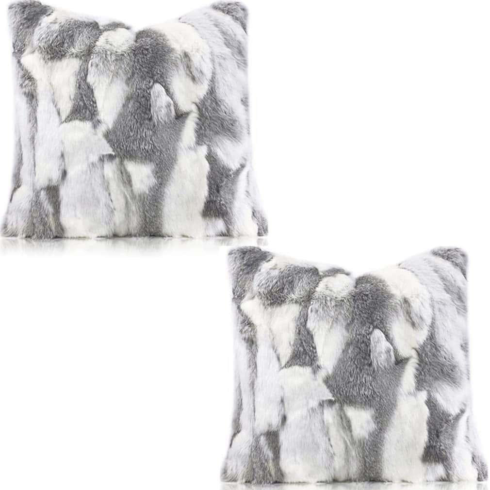 Set de 2 Fundas de Almohada de Piel Natural para Decoración