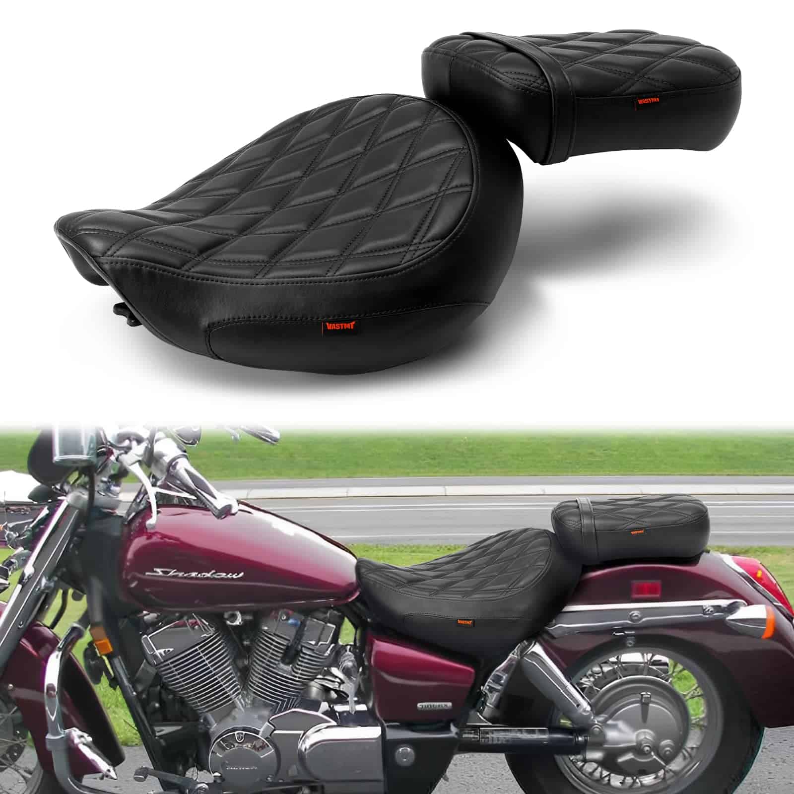 Asiento de Conductor y Pasajero para Motocicleta con Diseño