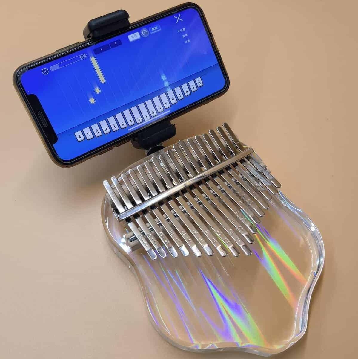 Jooleer Kalimba Con Soporte para Teléfono App Dedo Pulgar