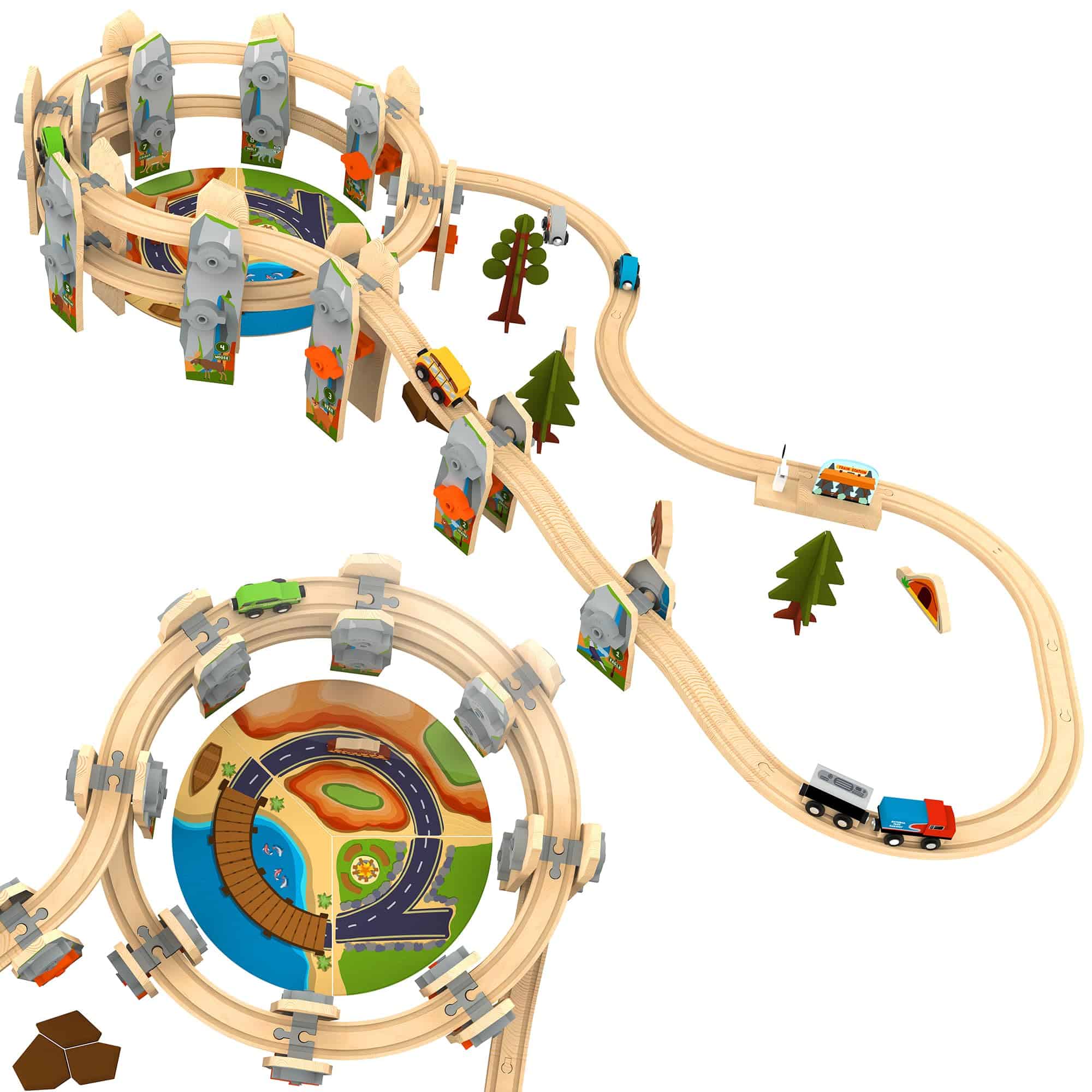 Set de Tren de Madera en Espiral del Parque Nacional de - Imagen 5