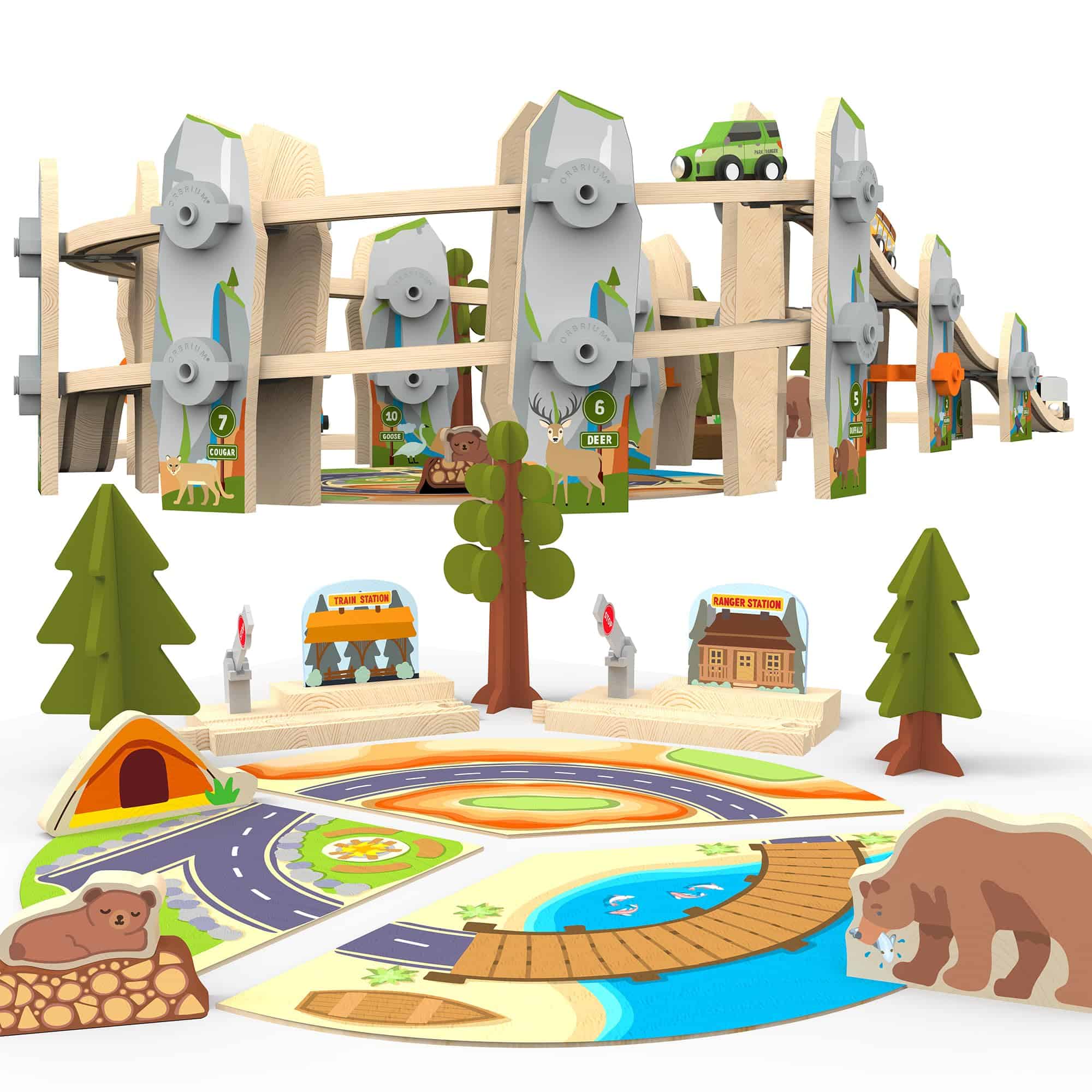 Set de Tren de Madera en Espiral del Parque Nacional de