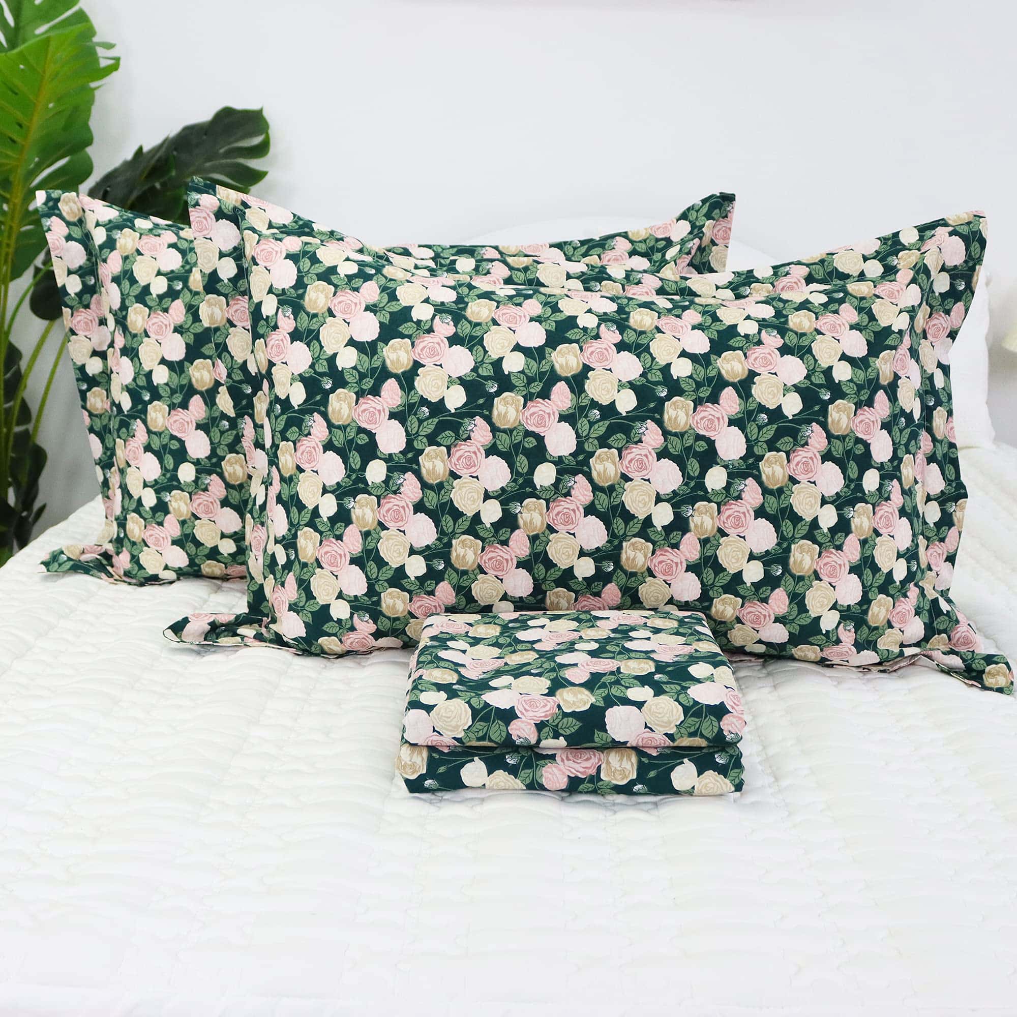 Juego de Ropa de Cama Vintage Damasco Rosas Gemelas 3 - Imagen 4