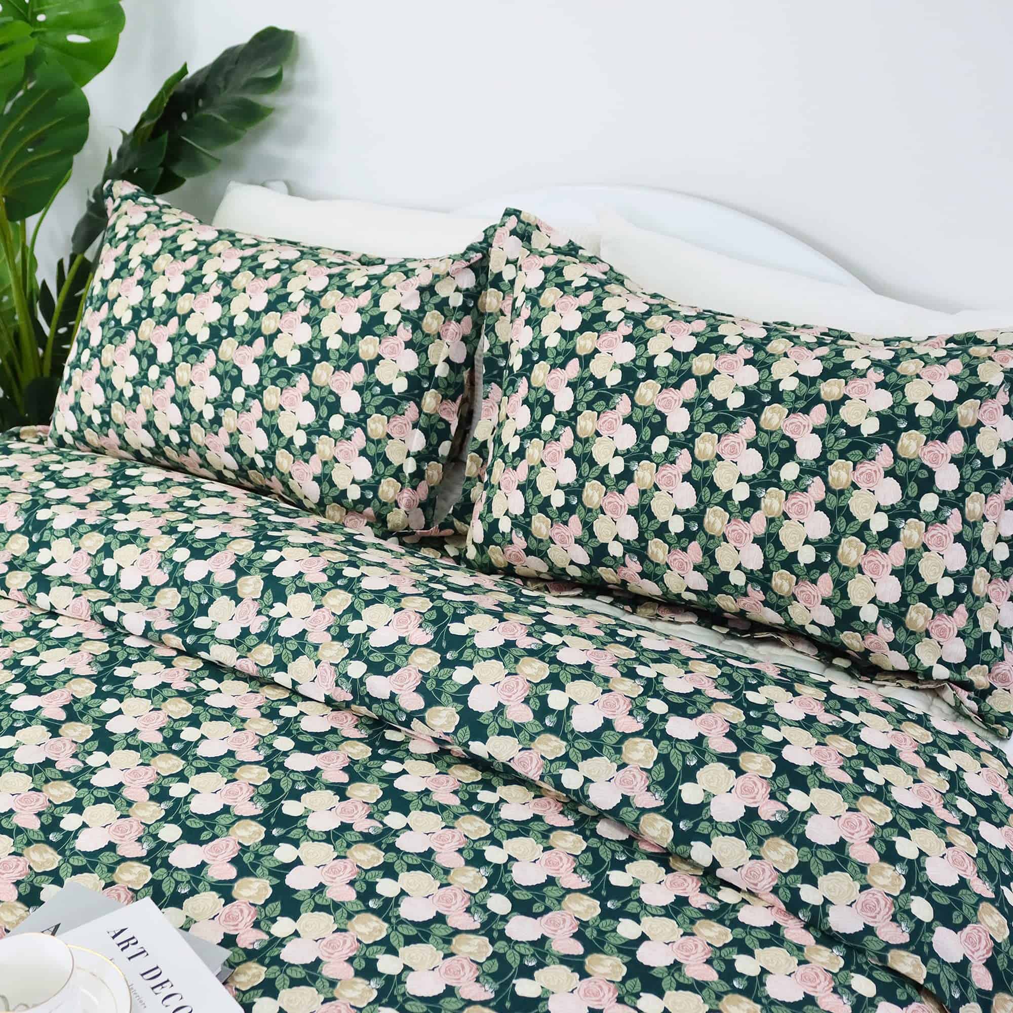 Juego de Ropa de Cama Vintage Damasco Rosas Gemelas 3 - Imagen 3