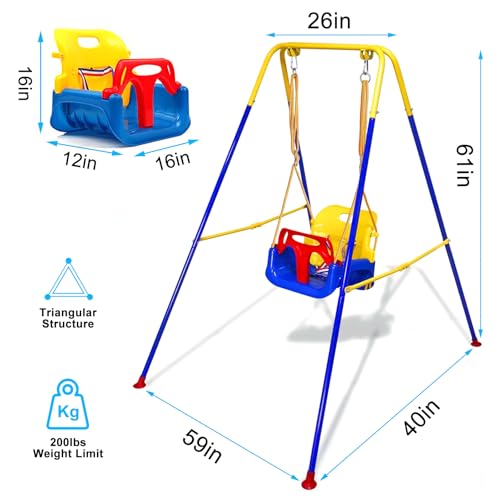 Columpio para Niños Pequeños, Juegos de Columpios 3-en-1 - Imagen 6