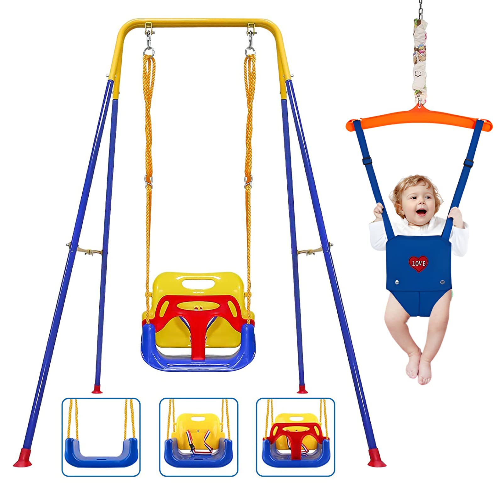 2 en 1 Columpio para Niños Pequeños - Jumper, Set de