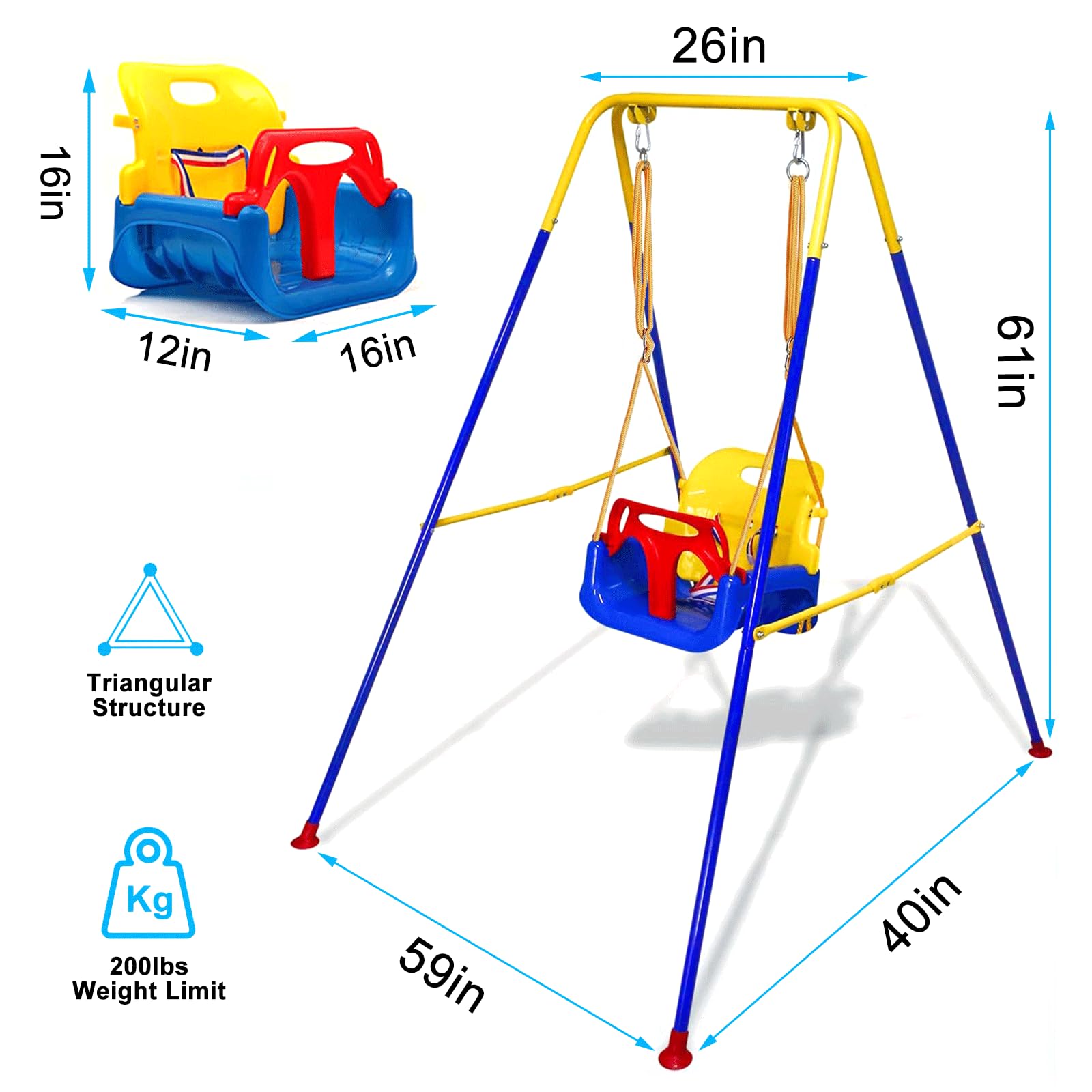 2 en 1 Columpio para Niños Pequeños - Jumper, Set de - Imagen 7