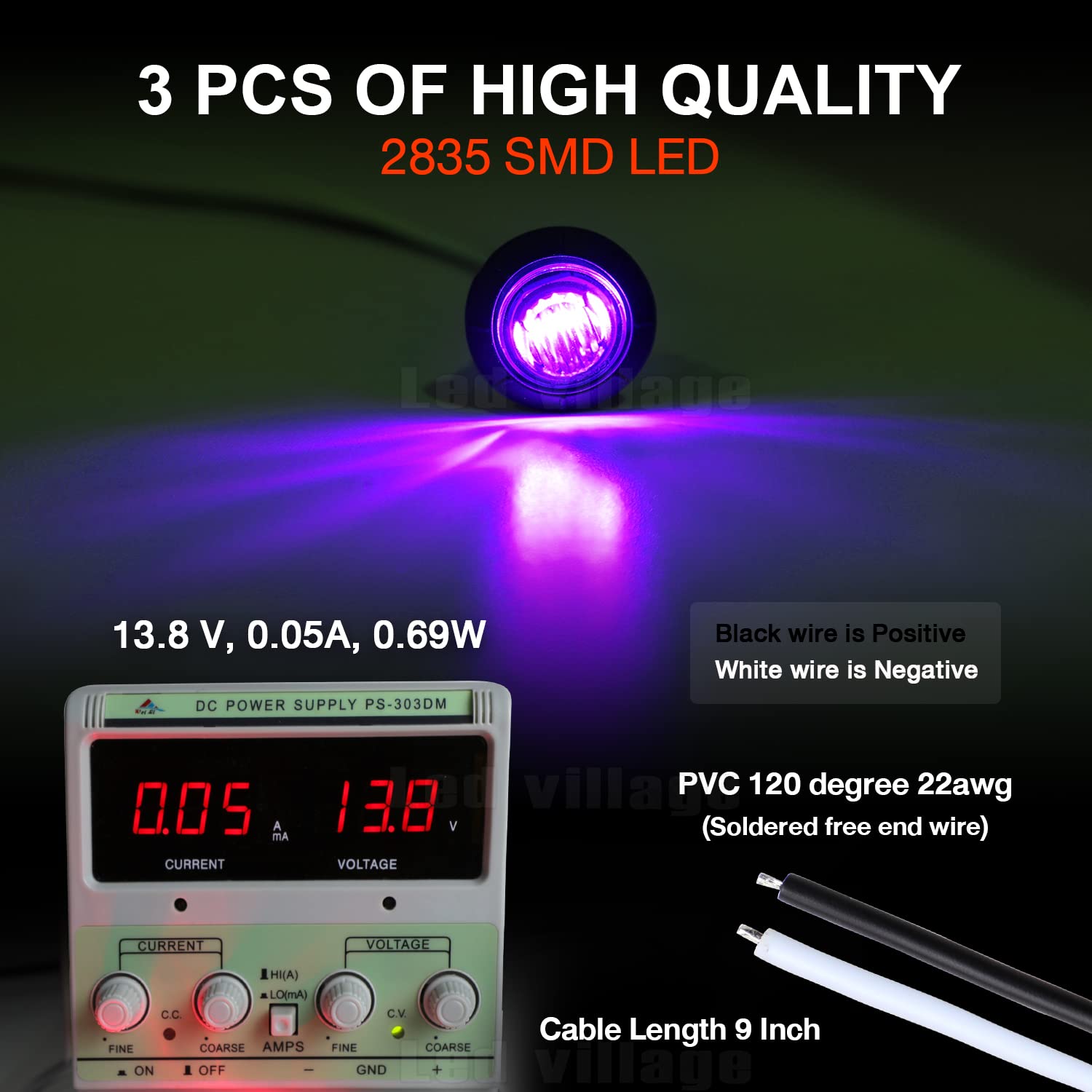 100 Pcs Luces Marcadoras Laterales de Botón Púrpuras de 3/4 - Imagen 6