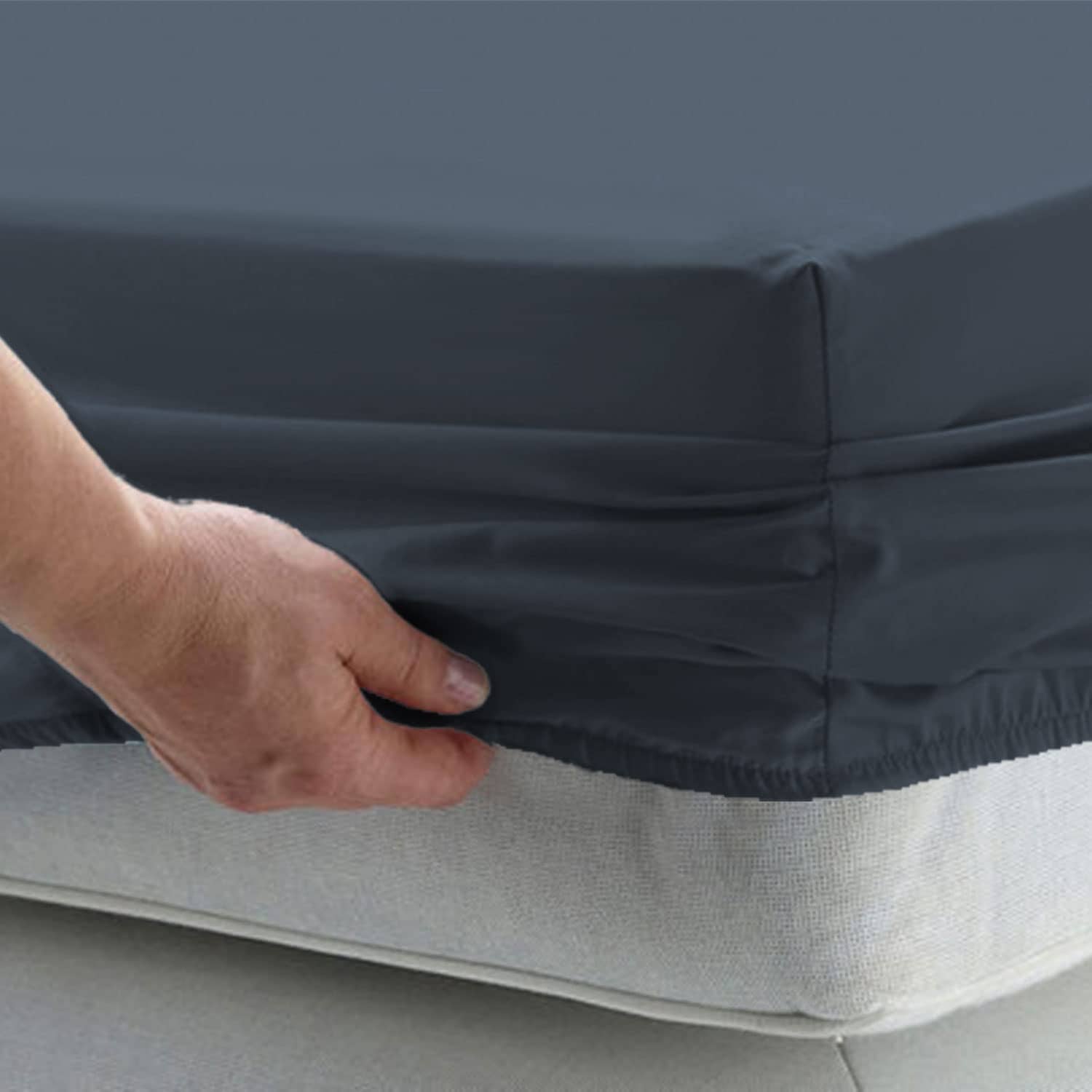 Sábana Ajustable Pizuna Pure 100% Algodón King, 800 Hilos