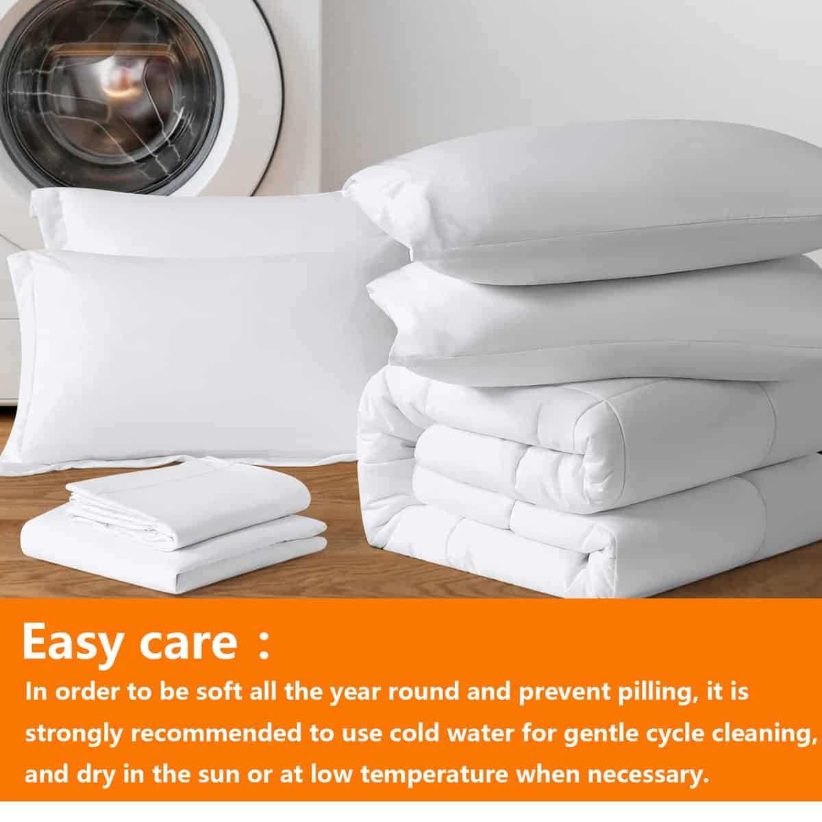 TAIMIT Juego de Edredón Completo Blanco - 7 Piezas, Juegos - Imagen 6