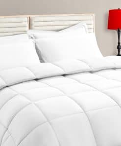 Juego de edredón blanco California King TAIMIT - 7 Piezas,