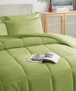 Juego de Edredón Completo TAIMIT Sage Green - 7 Piezas,