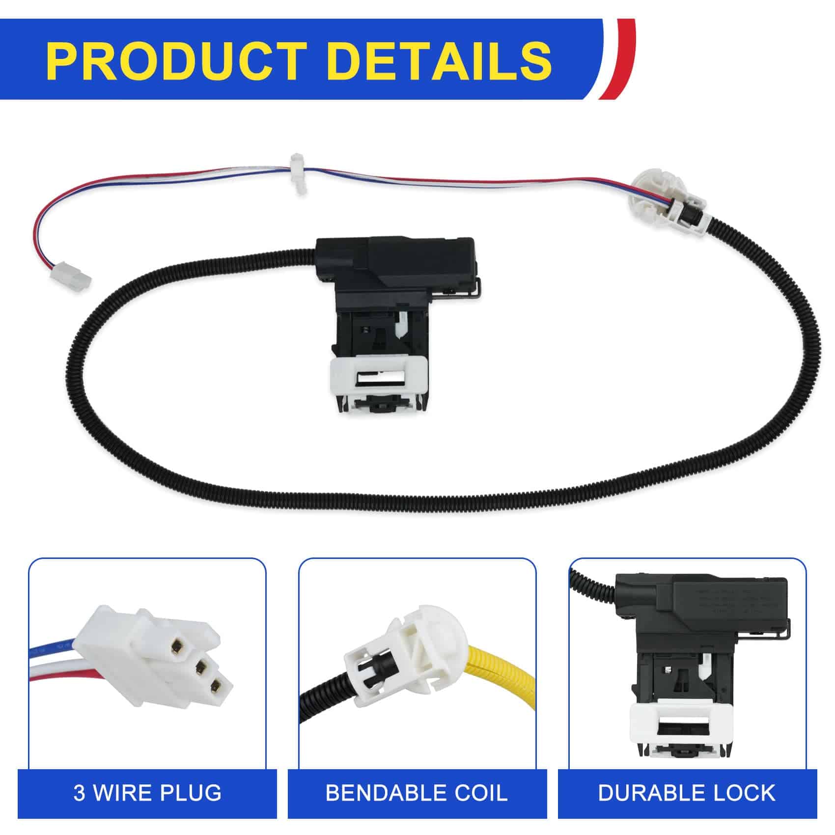 Ensamblaje de bloqueo de tapa de lavadora (3 cables) - Imagen 3