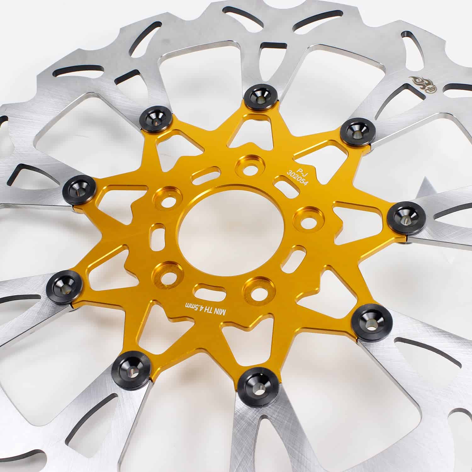 POWERJAMES 9 Spokes 14.0" Front Floating Orange Gold Brake - Imagen 7