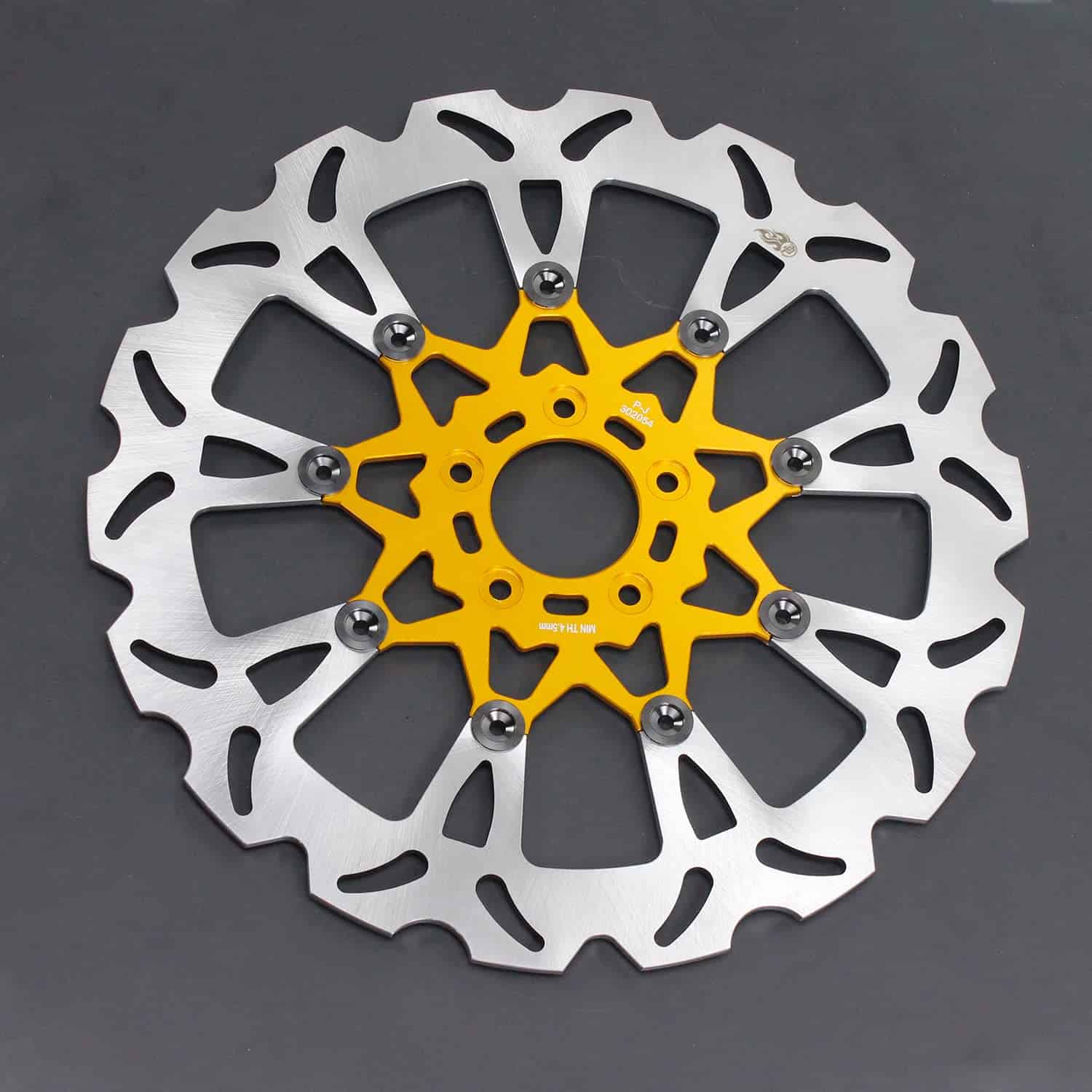 POWERJAMES 9 Spokes 14.0" Front Floating Orange Gold Brake - Imagen 8