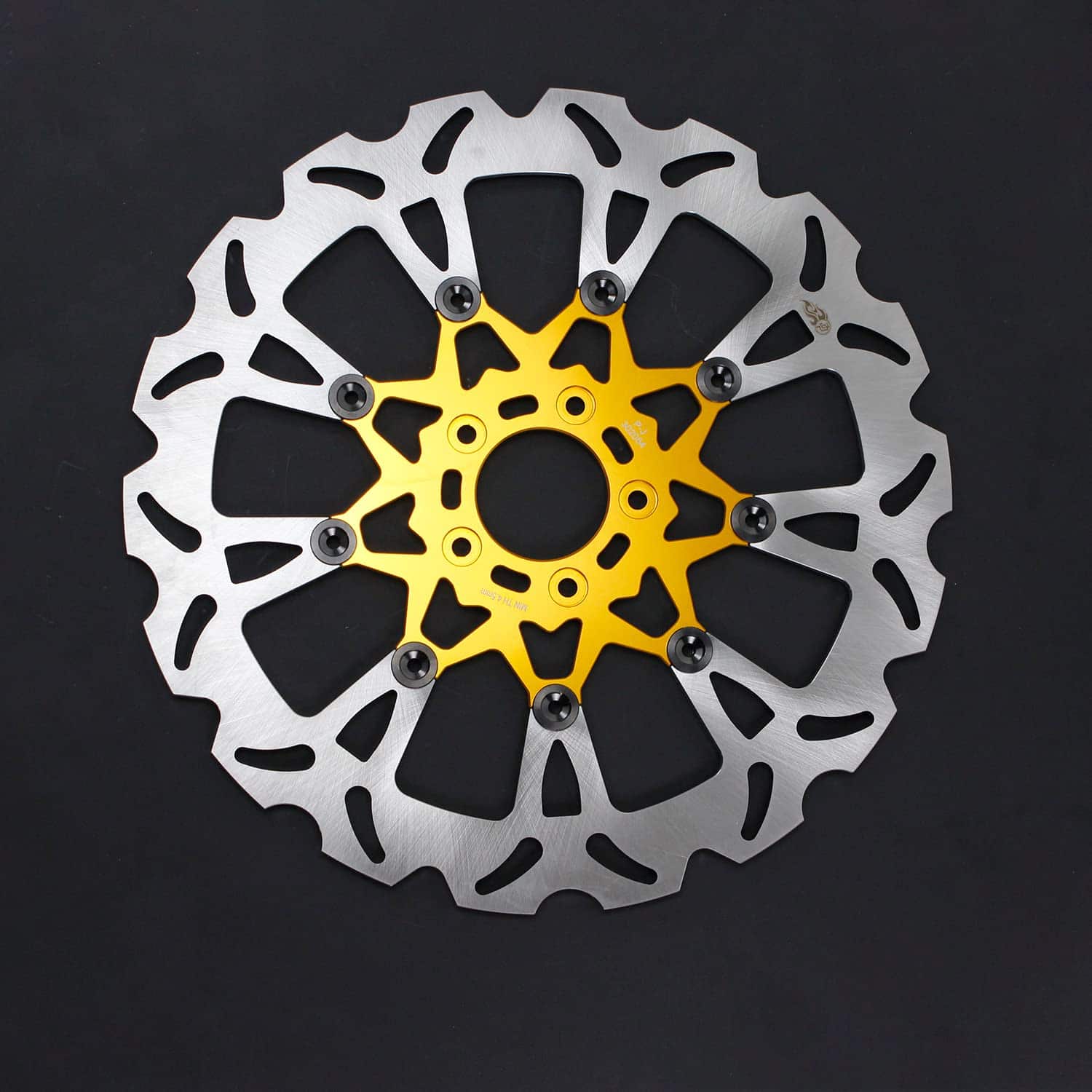 POWERJAMES 9 Spokes 14.0" Front Floating Orange Gold Brake