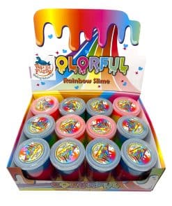 WARM FUZZY Toys Full Case (12) Rainbow Slime Putty |