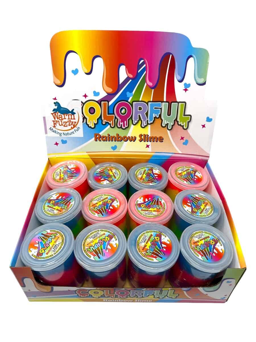 WARM FUZZY Toys Full Case (12) Rainbow Slime Putty |